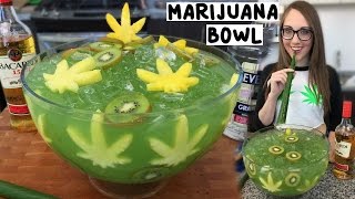 Marijuana Jungle Juice Bowl With Banana Leaf Straws - Tipsy Bartender
