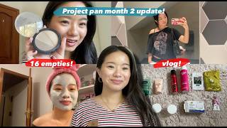 Project pan month 2 update | 16 emtpies & a vlog!
