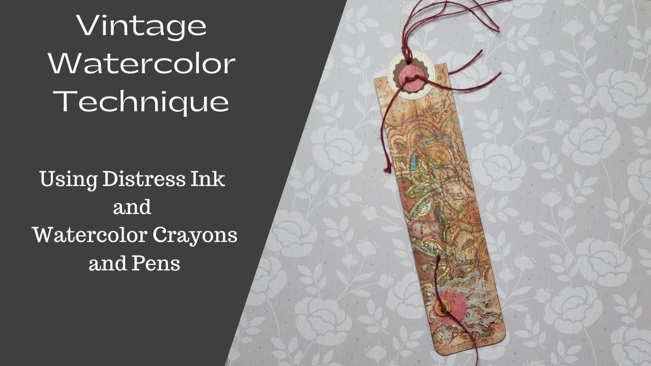 Vintage Watercolor Technique || Distress Ink Watercolor Crayons and ...
