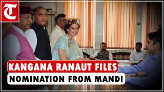 Actor Kangana Ranaut files nomination from Mandi; drives in an open jeep; sings paeans to PM Modi