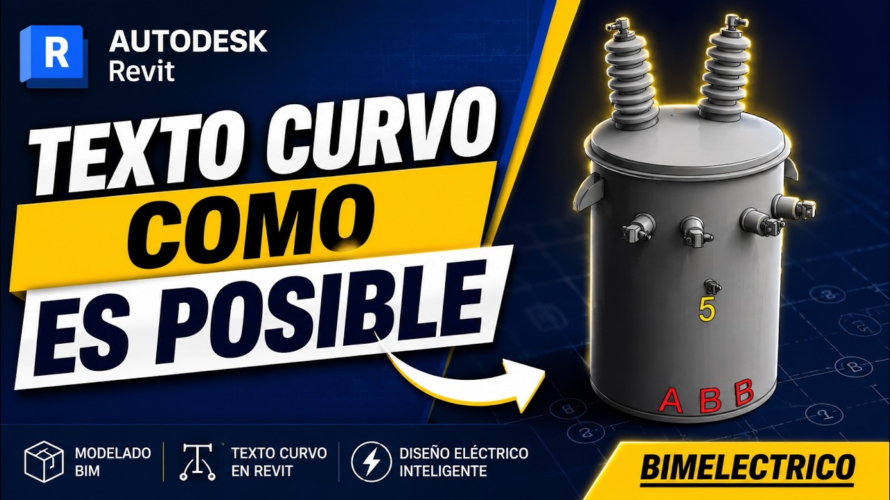 TEXTO EN PLANO CURVO CON REVIT APLICADO A TRANSFORMADOR MONOFASICO Texto en plano curvo con revit aplicado a transformador monofasico