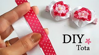 لا تشترى توك شعر لبنتك من ايدك أحلى و بأسهل طريقة / توكة شعر بناتى بالستان / DIY /simple crafts