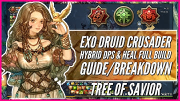 (OUTDATED)【Exorcist - Druid - Crusader】Hybrid DPS/Heal Full Build Guide/Breakdown | Tree of Savior