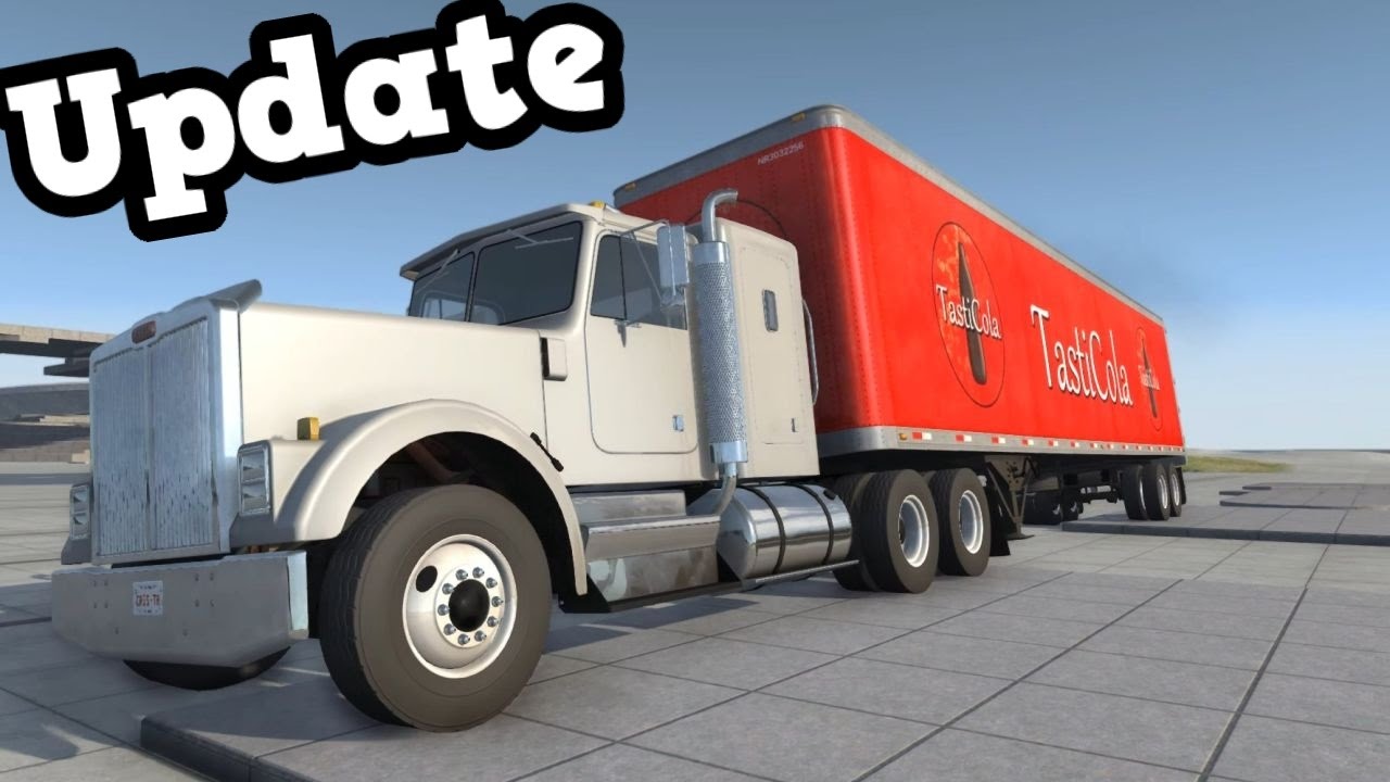 BeamNG Drive Update 0.7 - T75 Truck + Loaded Dry Van Trailer Suspension Test
