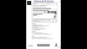 Edexcel - iGCSE - Mathematics B - November 2023 - Paper 2 - Solutions By Mr Harding