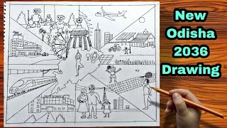 2036 ସମଦଧ ଓଡଶ Drawing Odisha Future Vision 2036 Surabhi 2025 Art Dina Art