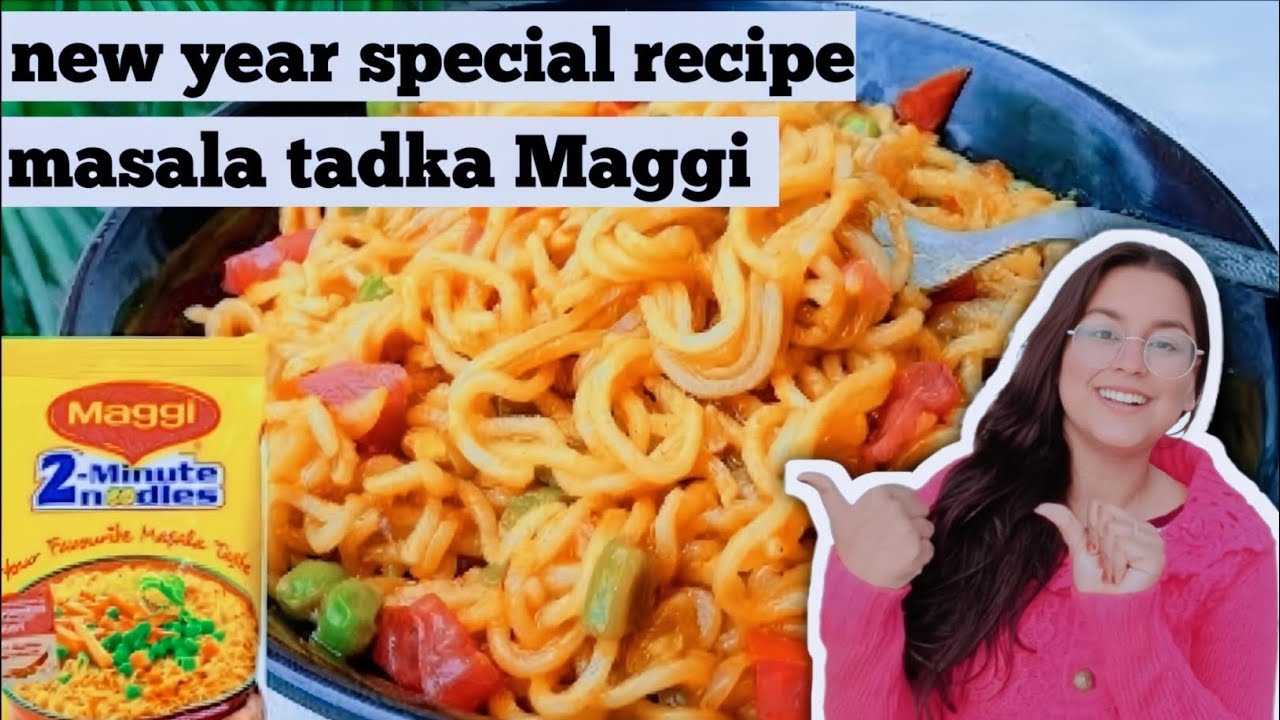 न्यू ईयर पर की मैगी पार्टी/वेज मसाला तड़का मैगी/spicy full wedges tadka Maggi/Street style recipe