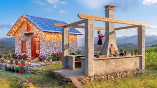 Building A Large Stove Use Red Bricks and Pour Concrete for the Kitchen Floor | Trieu Tham