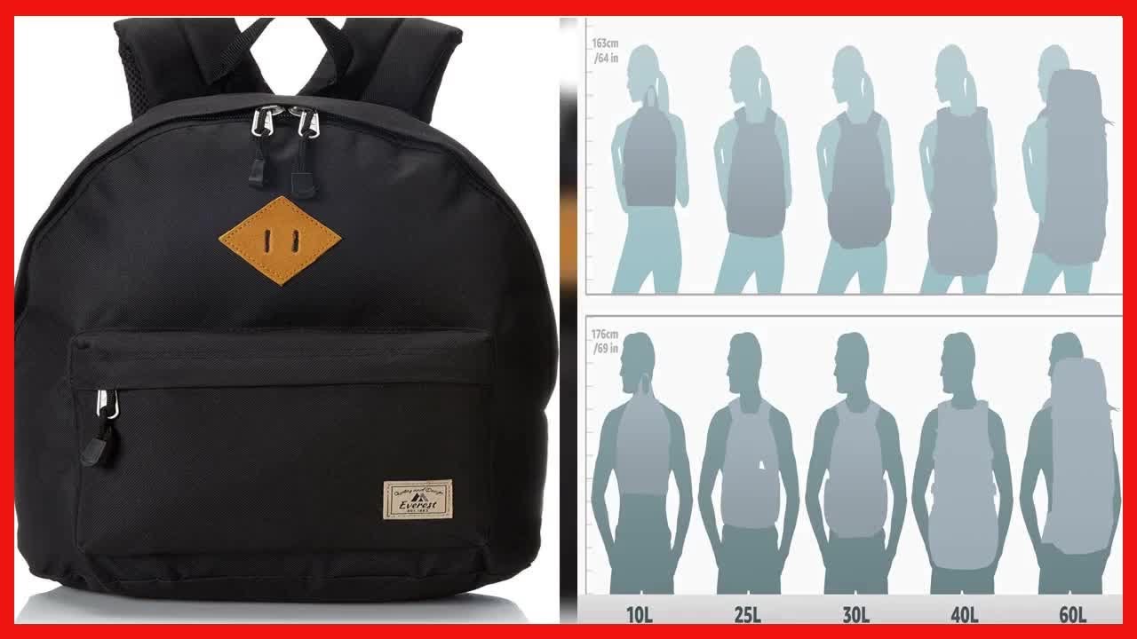Everest Vintage Backpack, Black, One Size YouTube