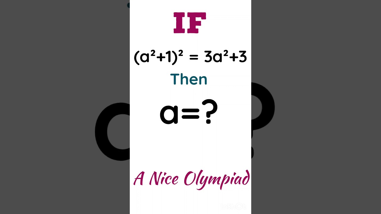 IF a13a3 Then a  A Nice Olympiad   shorts  maths  mathstricks