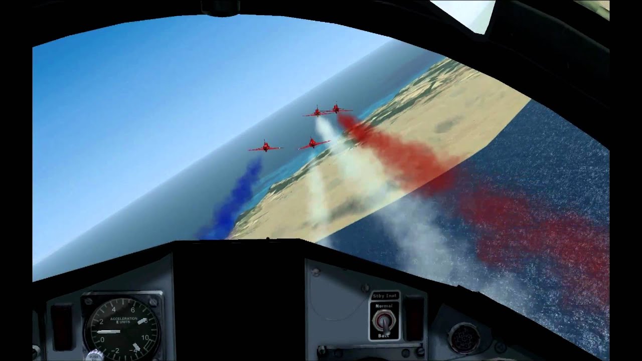 FSX Red Arrows practice session. Jason (HOTZONER) aka BikerJ Recording.