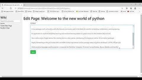 HarvardX CS50W Web Programming with Python and JavaScript Encyclopedia project one application