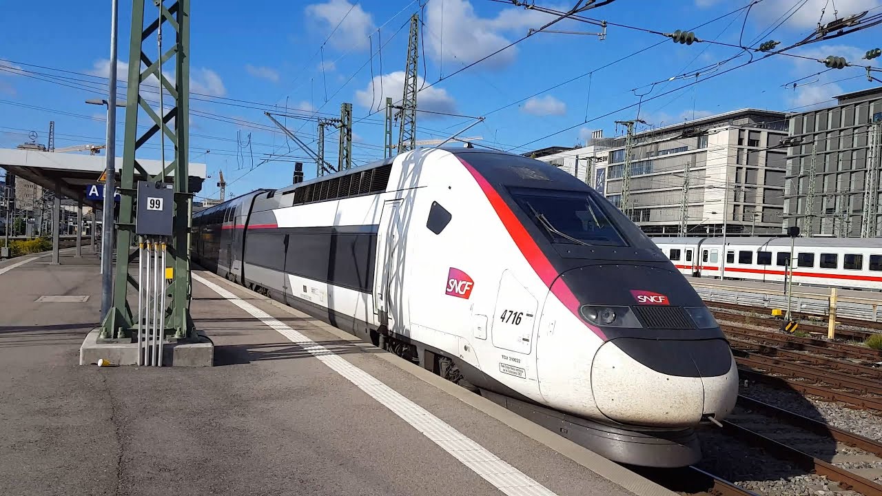 International TGV in Stuttgart Hbf: TGV9576 Paris Est - YouTube