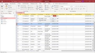 How to Change Row Height in Datasheet View in MS Access - Office 365