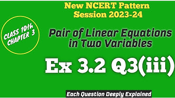 Ex3.2 Q3 iii Class10 | Pair of Linear Equation in Two Variable l Class10 Maths l ft. Quixter Classes