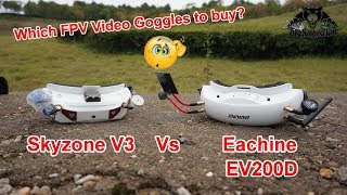 Video Goggles Battle Quadversity Vs Diversity Eachine EV200D Vs SkyZone V3