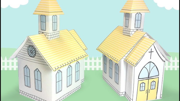 make a paper church printable kit - favor box and table centerpiece decoration - YouTube make-a-paper-church-printable-kit-favor-box-and-table-centerpiece-decoration-youtube
