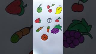 Как нарисовать фрукт из простых цифр | рисунок фруктов | Как рисовать фрукты из цифр