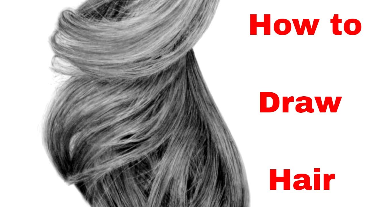 How To Draw Hair - Full Length Drawing Tutorial Available Now - YouTube