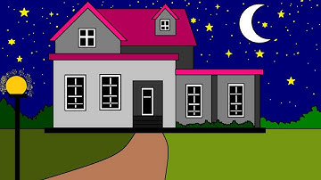 MS paint drawing tutorial easy step by step | Night scenery drawing | Scenery drawing in MS Paint