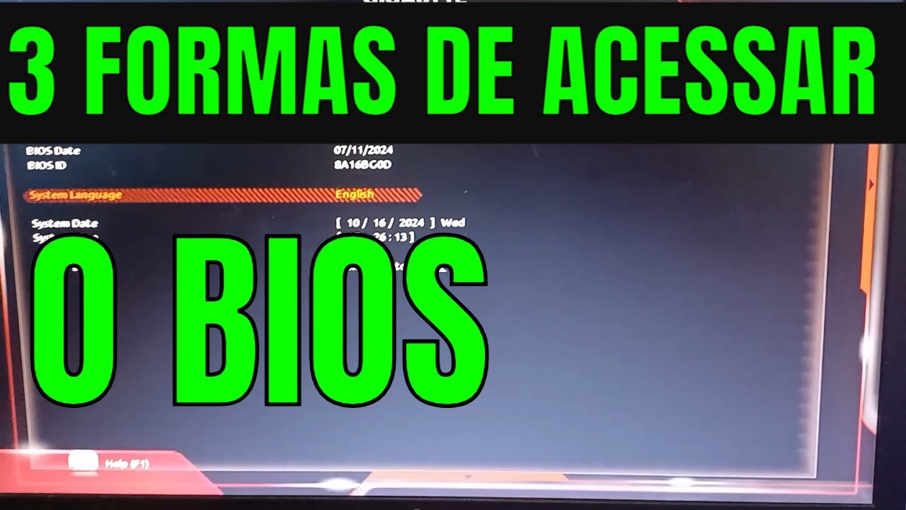COMO ACESSAR O BIOS NESSE VIDEO ENSINO TRES FORMAS - YouTube