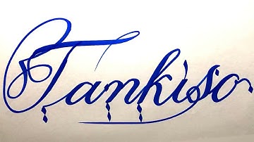 Tankiso Name Signature Calligraphy Status | How to Draw, Cursive Calligraphy with Cut Marker