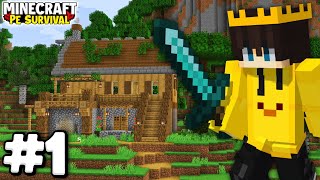 MINECRAFT PE🔥 Survival Series Ep 1 in Hindi 1.20 | Made OP Survival Base \& Iron Armor🤩 #minecraftpe