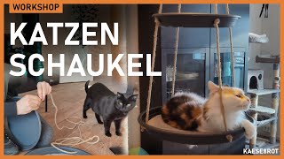 Aus Blumenuntersetzer Katzenschaukel selber bauen