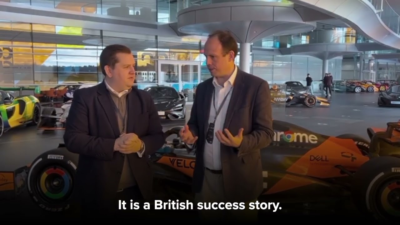 Louie French MP visits McLaren to talk about British motorsport