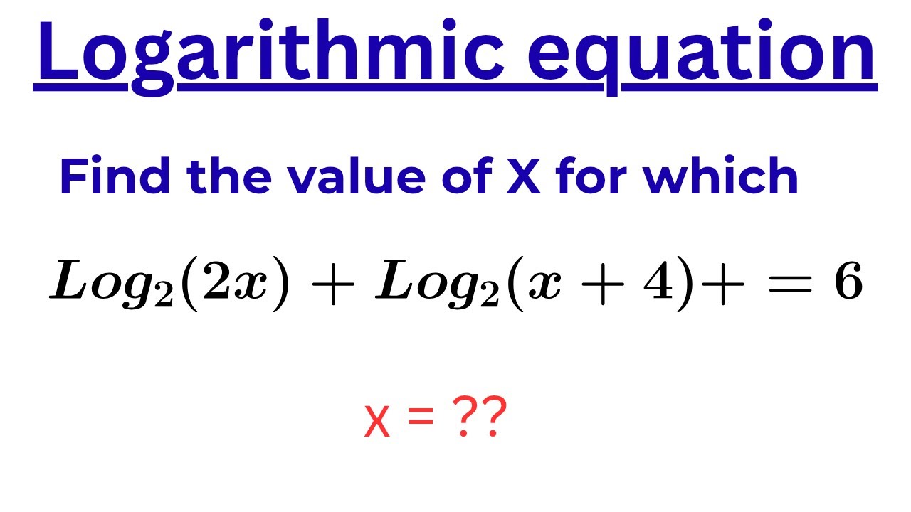 How to solve Logarithmic equations - YouTube
