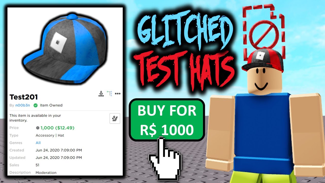 Buying And Wearing The New Glitched Test Hat Roblox Youtube