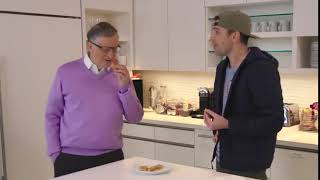 Bill Gates eats a pizza roll