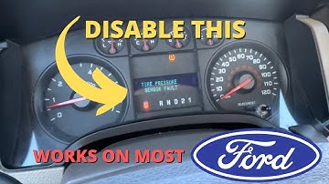 DIY - How to Disable Tire Pressure Sensor Fault Message on most Fords!