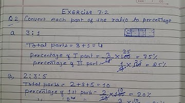 Class 7 - Exercise 7.2 - Q 2 | Convert each parts of  the ratio yo percentage