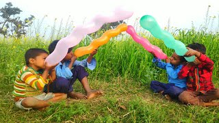 Outdoor fun with Flower Balloon and learn colors for kids by I kids  episode - 154