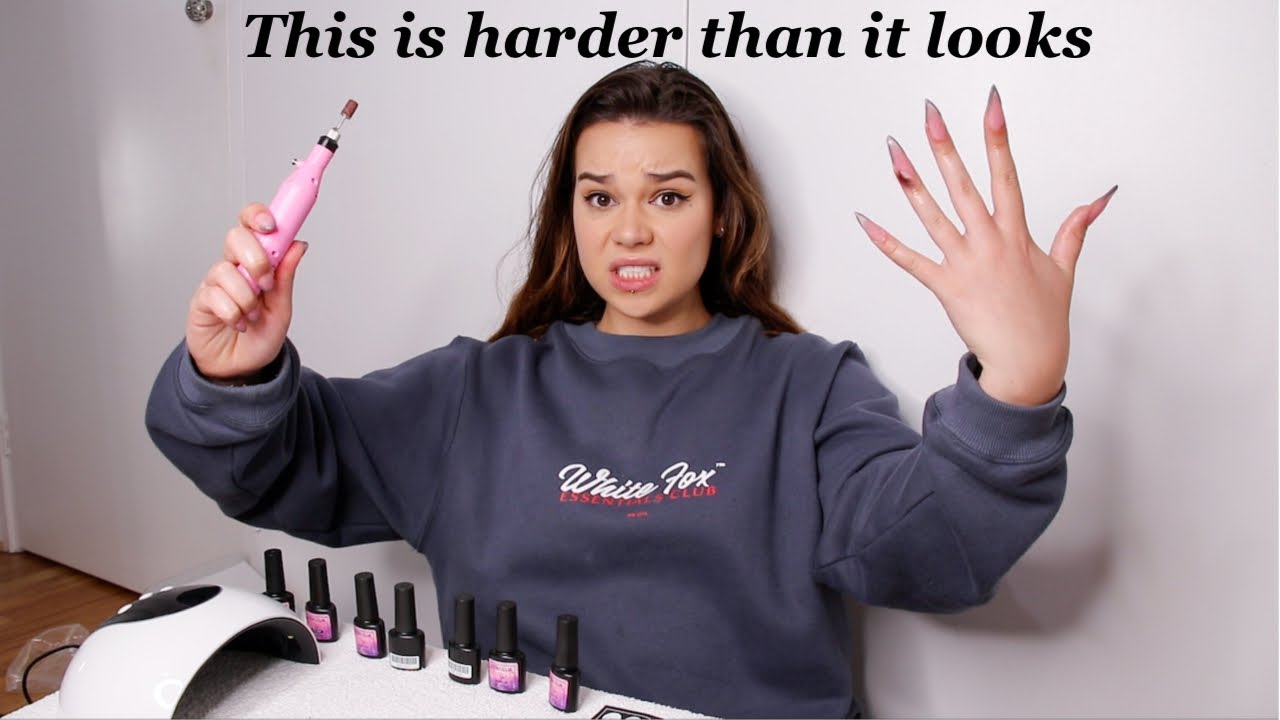 Doing my own acrylic nails for the first time