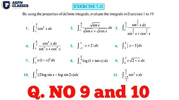 Exercise 7.11 class 12.  Q. No 9 and 10 || Integrals Ex 7.11 Q. No 9 and 10