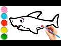 Apprendre  dessiner le requin maman rose  dessin facile pour les enfants 37