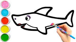 เรียนรู้วิธีการวาดแม่ฉลามสีชมพู | วาดง่ายสำหรับเด็ก #37