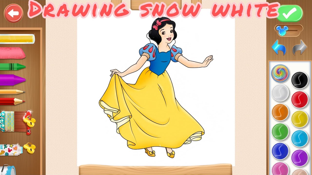 Drawing snow white Disney coloring World YouTube