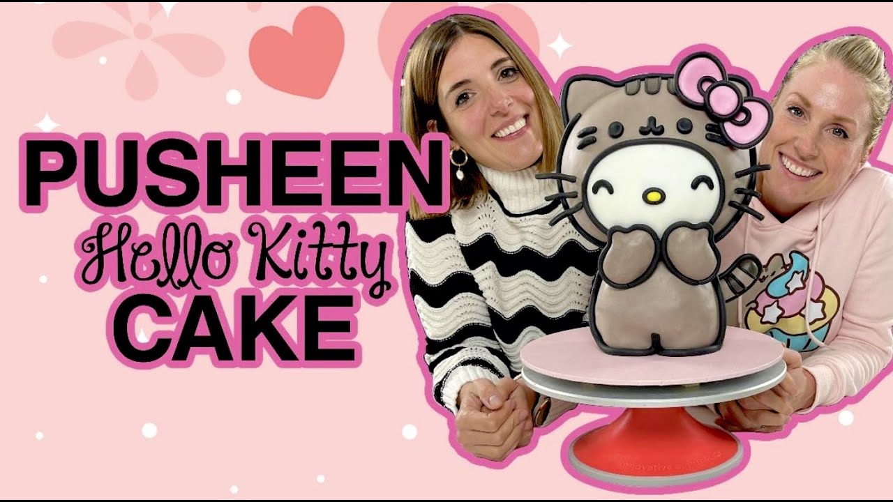 DIY 3D HELLO KITTY x PUSHEEN Cake Tutorial with the AMAZING Carla Puig