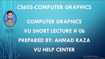 CS602 lec 6|Computer Graphics| Circle Algorithm|vu short lecture # 6| by Ahmad raza in Urdu.
