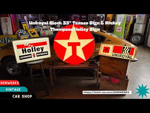 Texaco Sign Holley Mickey Thomson Sign Uniroyal Clock Denwerks Texaco Gas Muscle Cars Vintage Cars