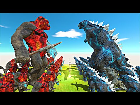 Legendary Red and Blue War | Flaming King Kong vs Blue Lightning Godzilla - ARBS