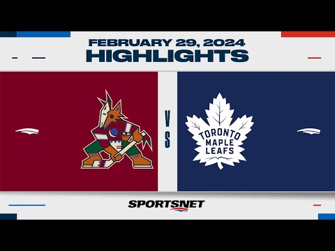 NHL Highlights | Coyotes vs. Maple Leafs - February 29, 2024