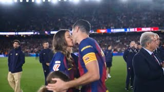Robert Lewandowski Crying Leaving Camp Nou for Last Time during Barcelona vs Real Betis Laliga 26