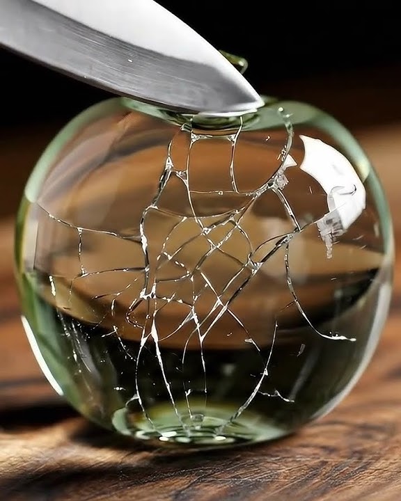 Satu Irisan, Kaca Apel Retak – ASMR Pecahan Kaca