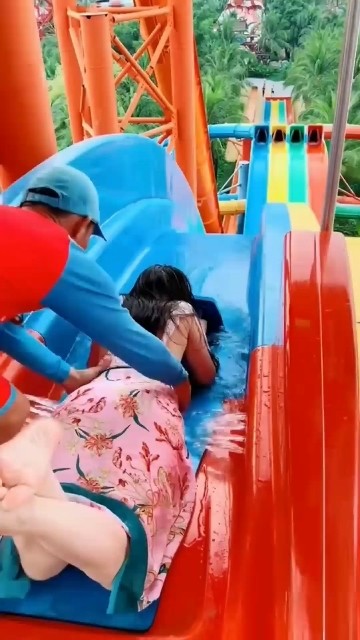 The girl had some fun in the swimming pool,#girl #swimmingpool #funny