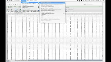 Paired Sample T Test in StatPlus for Mac in Excel