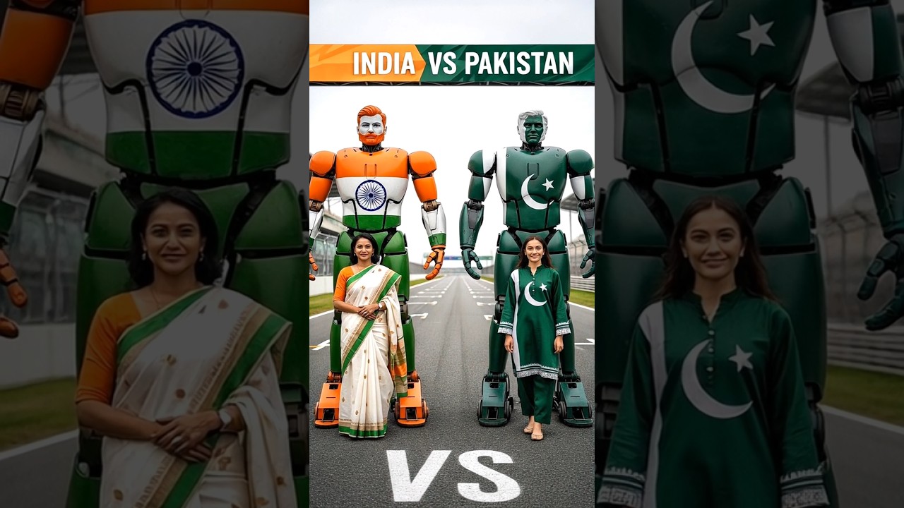 🇮🇳 India Vs 🇵🇰 Pakistan girls robot Challenge 15 august #ai #pakistan #india #shorts